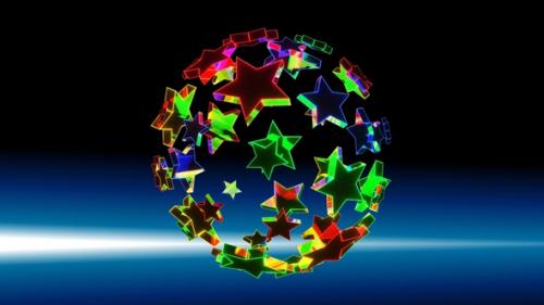 Videohive - Star Ball Is Multicolored 4K ProRes - 33008340 - 33008340