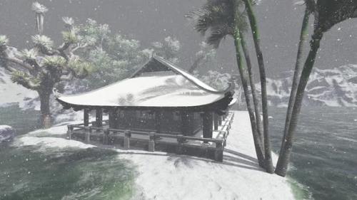 Videohive - Ancient house by the beach when it snows - 33008474 - 33008474