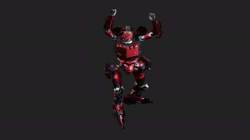 Videohive - Red mecha in action in Victory style - 33010224 - 33010224