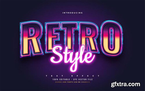 Retro style editable text style effect