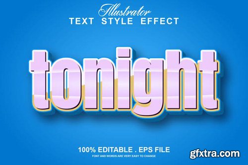 Tonight text effect editable