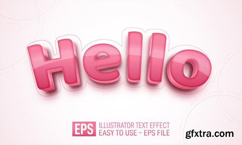 Hello 3d text editable style effect template