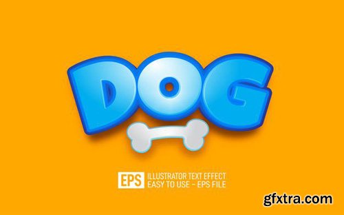 Dog 3d text editable style effect template