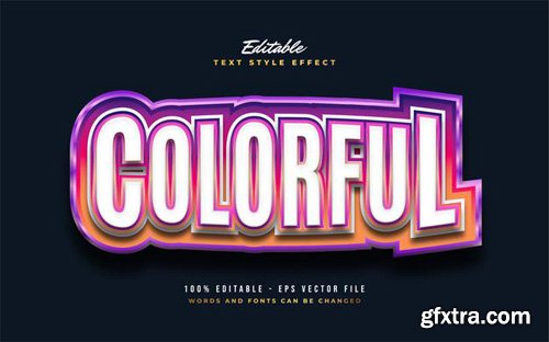 Colorful editable text style effect