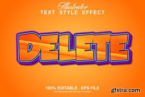 Delete text effect editable