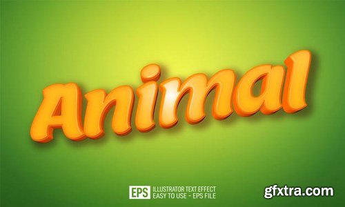 Animal 3d text editable style effect template