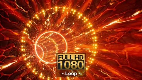 Videohive - Glowing Circle Light Volcanic VJ Tunnel Full HD - 33012723 - 33012723