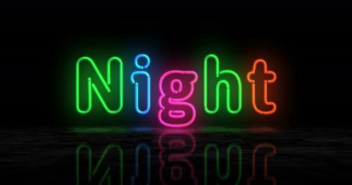 Videohive - Night symbol glowing neon 3d lights - 33013890 - 33013890