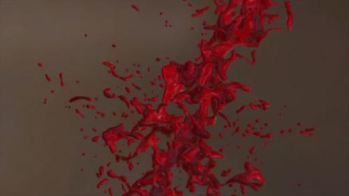 Videohive - 3D animation of red paint pouring out of a bucket - 33018783 - 33018783