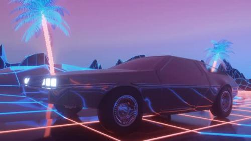 Videohive - Futuristic Car Drive Through Neon Abstract Space - 33022308 - 33022308