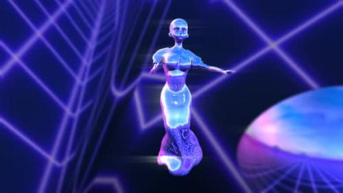 Videohive - Feminine robot dancing - 33028717 - 33028717