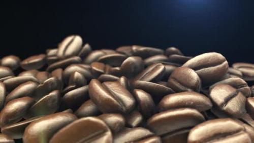 Videohive - Coffee beans on a black background animation 3D - 33034642 - 33034642