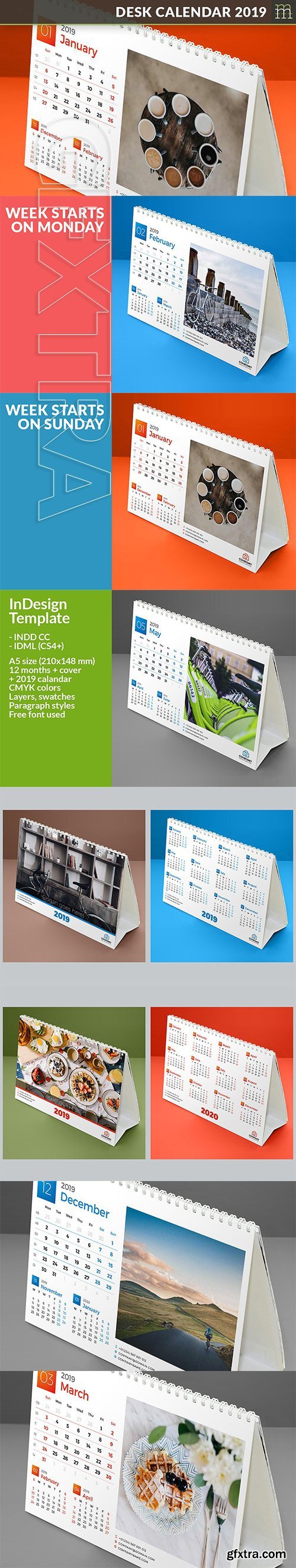 CreativeMarket - Desk Calendar 2019 (DC009-19) 2824469