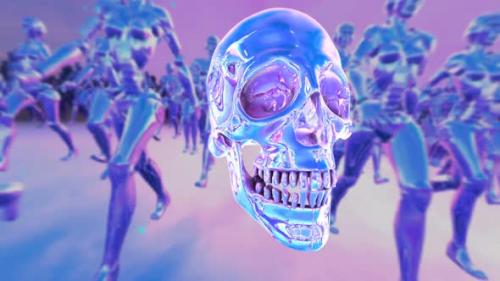 Videohive - Purple metal skull - 33034994 - 33034994