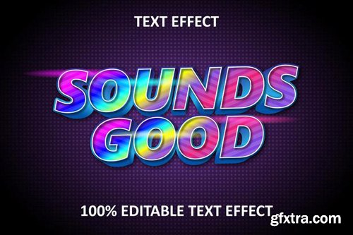 Editable text effect rainbow light new