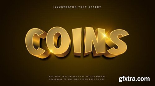 Gold coins 3d theme text font effect