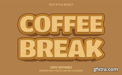 Editable text effect coffee break text style