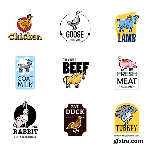 Food logos set