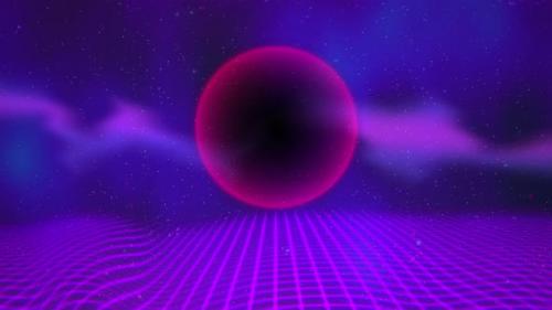 Videohive - Retro red sphere and grid - 33029586 - 33029586