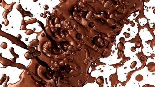 Videohive - Hot chocolate or cocoa drink slow motion flow and splashes, alpha - 33039534 - 33039534