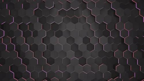 Videohive - Dark black hex grid background - 33039570 - 33039570