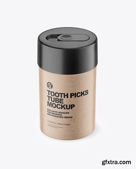 Kraft Paper Tooth Picks Tube with Plastic Cap Mockup 86183