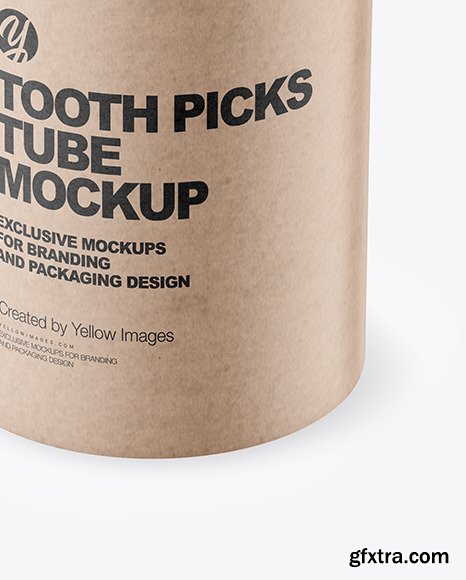 Kraft Paper Tooth Picks Tube with Plastic Cap Mockup 86183