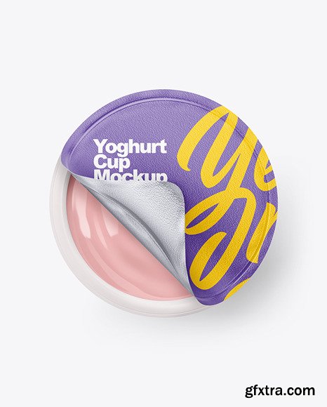 Opened Yoghurt Cup Mockup 86198