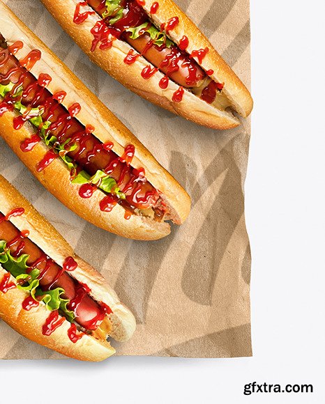 Papper Wrapper With Hot Dogs Mockup 85120