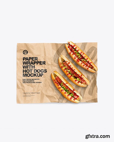 Papper Wrapper With Hot Dogs Mockup 85120