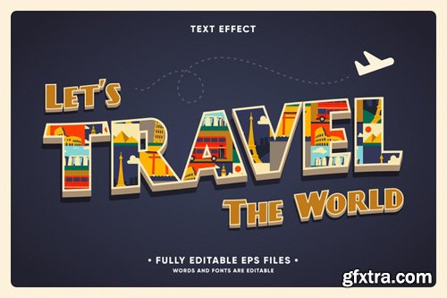 Vacation travel background with text effect