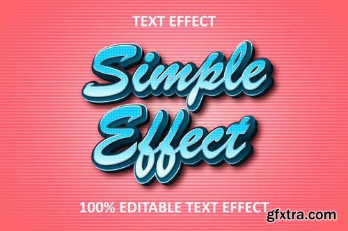 Simple retro editable text effect blue pink