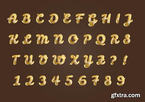 Pure golden alphabets numbers set