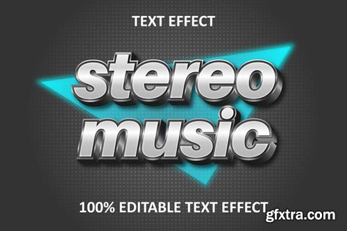 Retro strong editable text effect silver transform