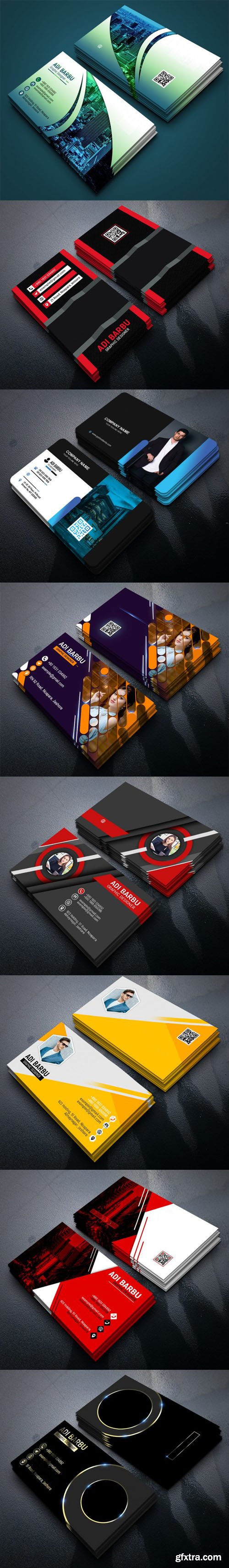 8 Creative Multipurpose Business Cards PSD Templates