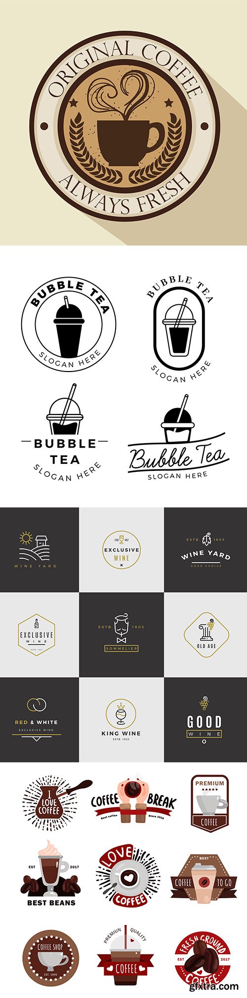 Drink logo set