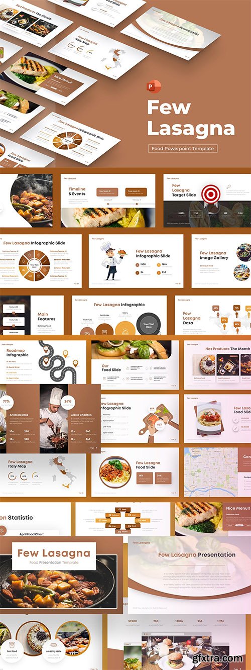 Few Lasagna Food Modern PowerPoint Template