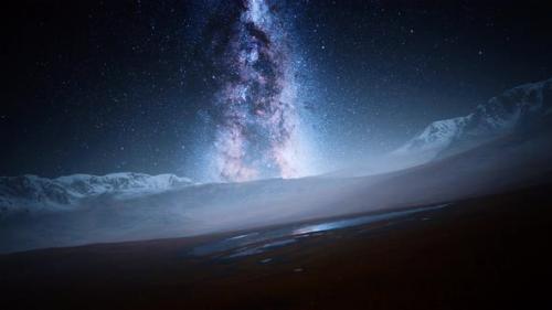 Videohive - Camera Follow the Milky Way Rotate in Mountains - 32989339 - 32989339