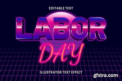 Labor day vector editable text effect