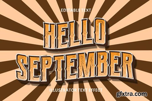 Hello september retro editable text effect