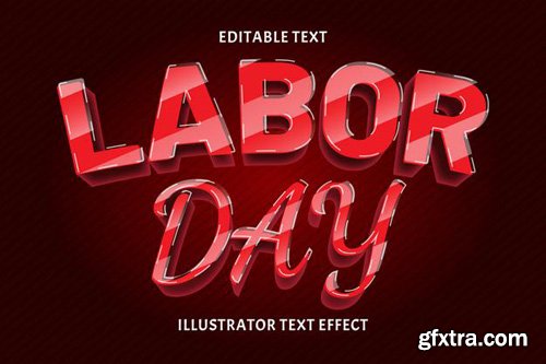 Labor day editable text effect in vector