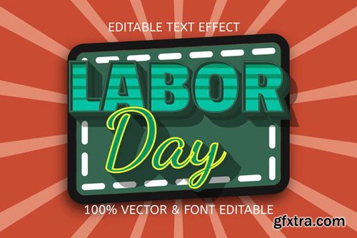 Labor day color editable text effect