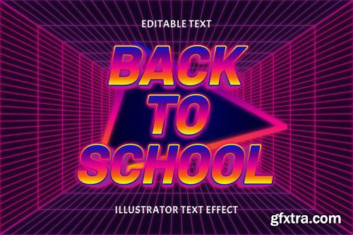 Back to school color editable text effect