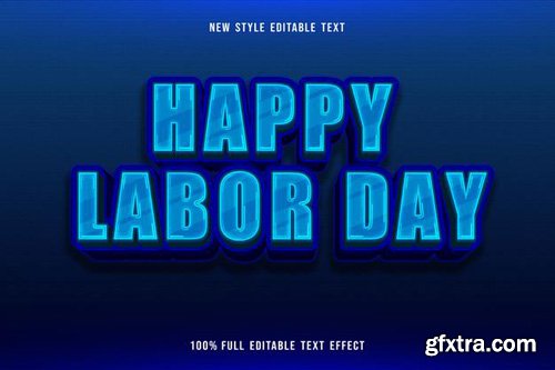 Happy labor day editable 3d text effect