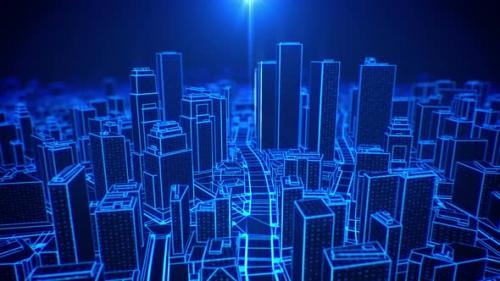 Videohive - City Digital Lights Background - 33001505 - 33001505