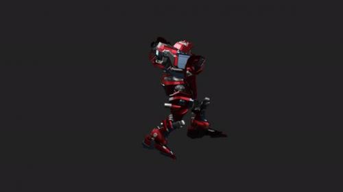 Videohive - Red mecha in action idle - 33010231 - 33010231