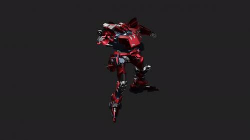 Videohive - Red mecha in action with Grab And Slam style - 33010247 - 33010247