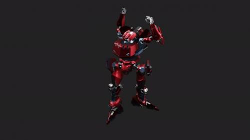 Videohive - Red mecha in action in Victory style - 33010249 - 33010249