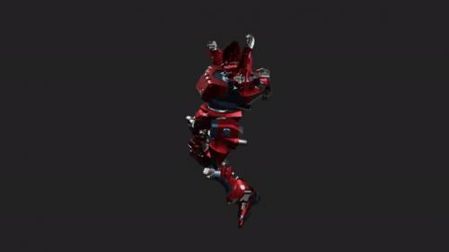 Videohive - Red mecha in action with Uppercut Jab style - 33010254 - 33010254