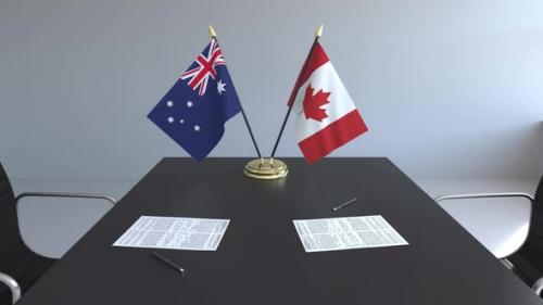 Videohive - Flags of Australia and Canada and Papers - 33039106 - 33039106